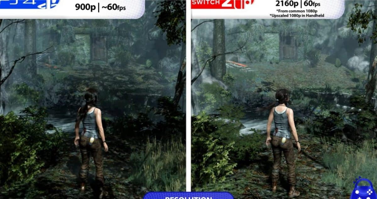 Tomb Raider Switch 2 vs PS4 gameplay -montage